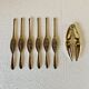 Set of 6 lobster forks and tongs, silver plated metal by Silea, circa 70