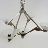 Art Deco chandelier Petitot with 5 lights, Atelier Petitot, year 20