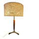 Elegant table lamp with a slender teak body on a tripod brass base, Germany, 1960s.