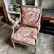 Queen's armchair from the Louis XVI period, Indian fabric.