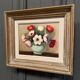 Huile sur toile nature morte bouquet de fleurs XXe