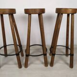 3 brutalist bar stools