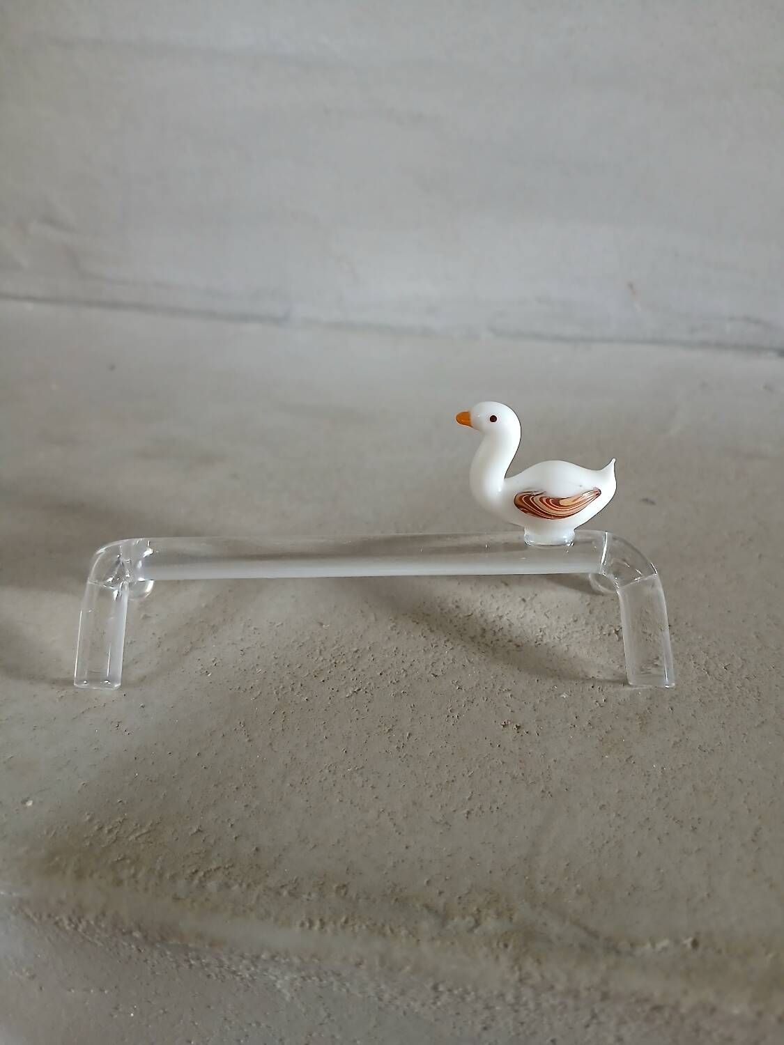 14 antique glass knife rests / ducks