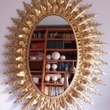 Vintage golden sun mirror