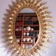 Miroir soleil doré vintage