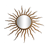 Miroir soleil vintage, métal doré