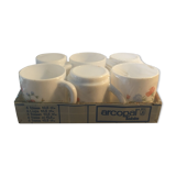 Arcopal service 6 coffee cups scented pea pattern
