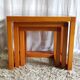 Nesting tables in solid wood and glass – 70s