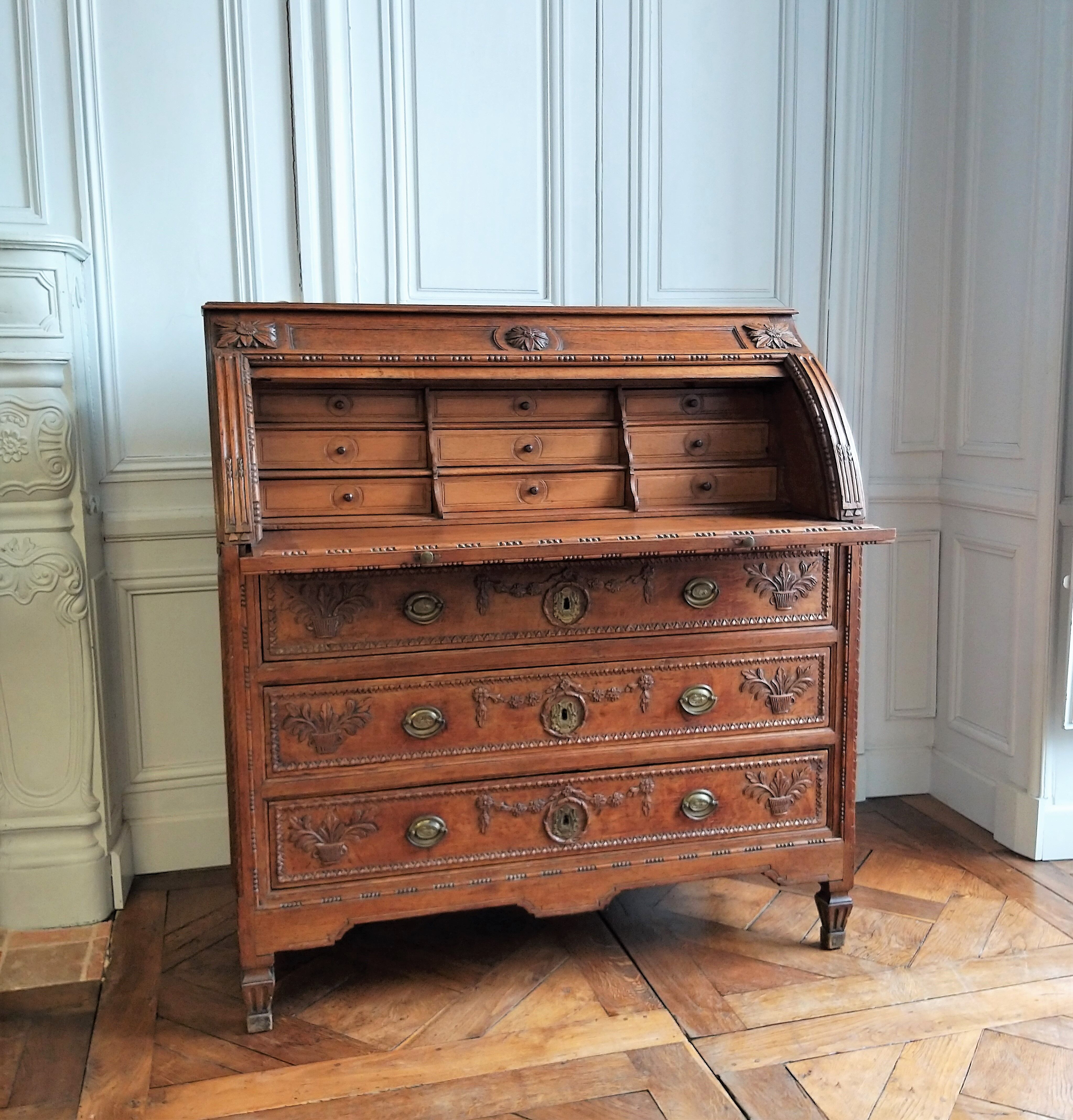Writing desk cylinder Louis XVI 18th century