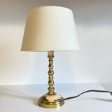Solid brass lamp and fabric, 60s