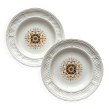 2 ivory “Pont aux Choux” soup plates, Gien earthenware