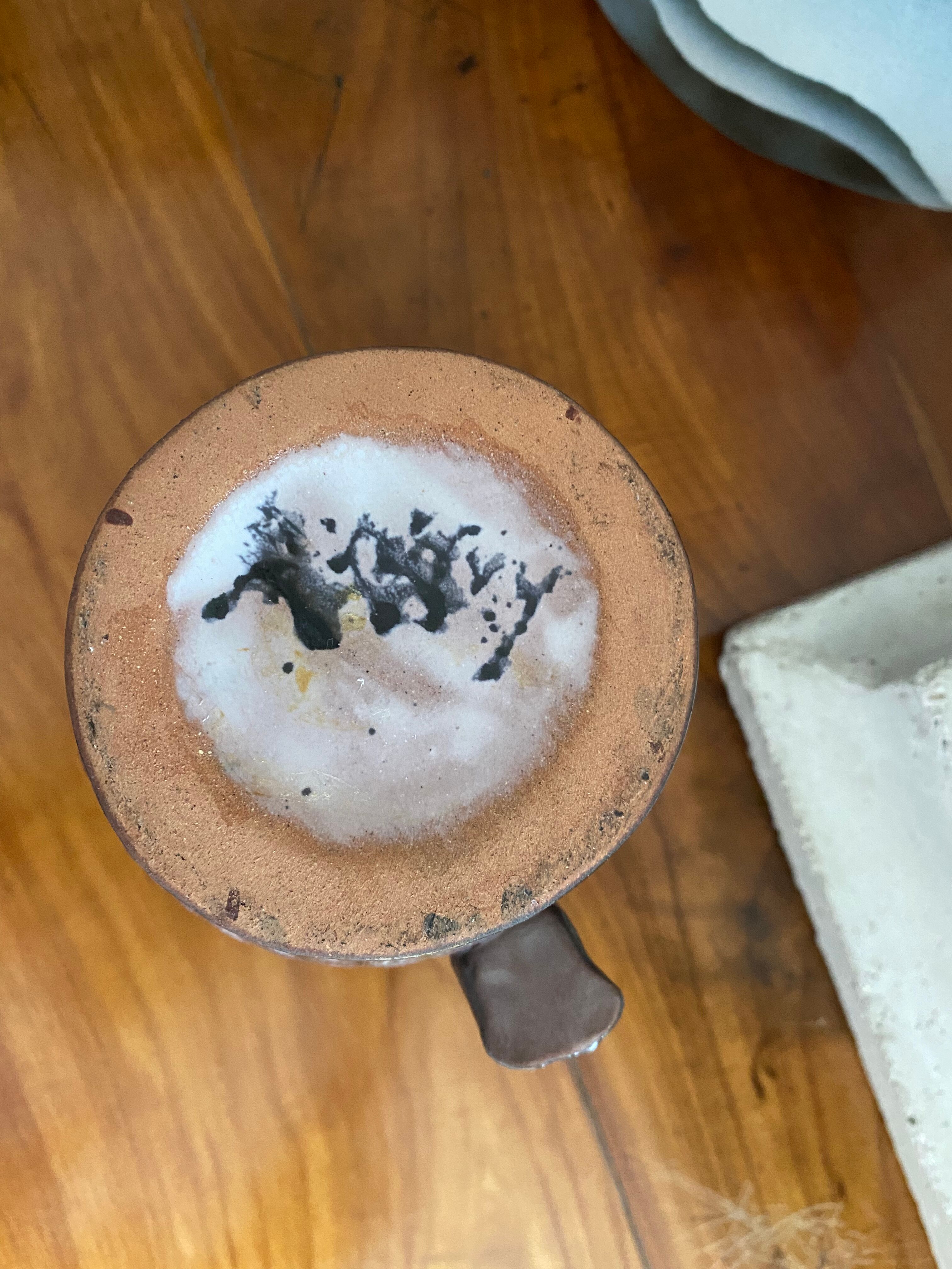 Pitcher Jean Austruy ceramic Vallauris burgundy