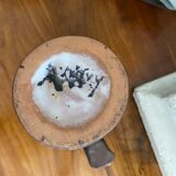 Pitcher Jean Austruy ceramic Vallauris burgundy