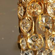 Hollywood Regency Brass & Crystal Glass Ceiling Lamp by Christoph Palme for Palwa