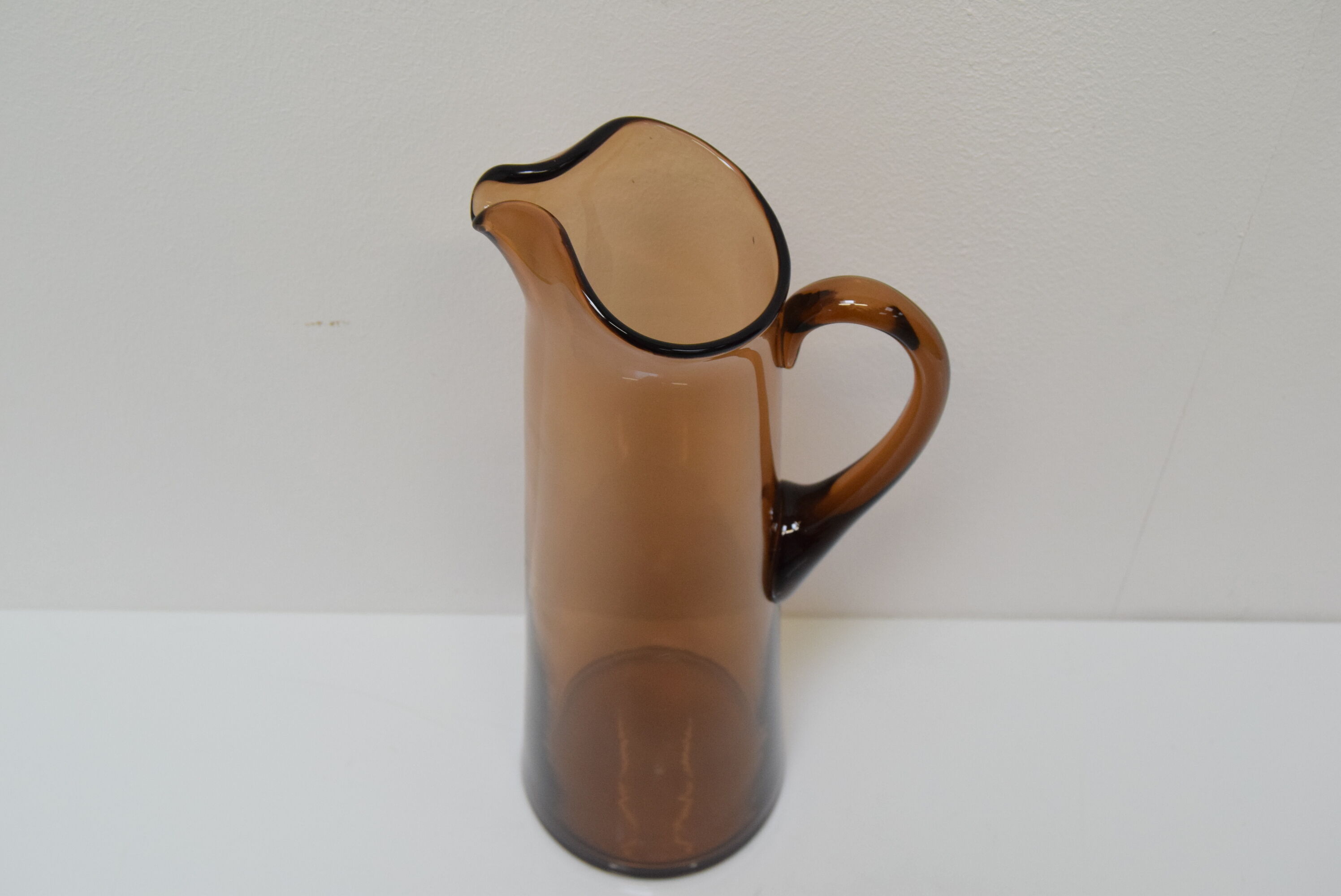 Art Czech glass pitcher, by Glasswork Novy Bor, 1950s
