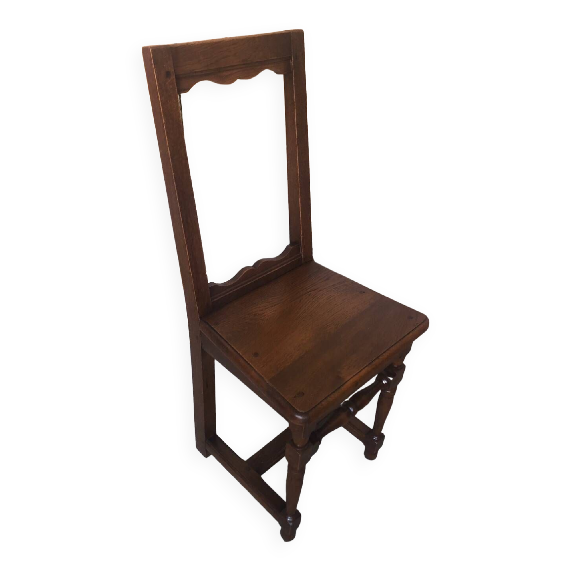 Old vintage raw wood lorraine chair
