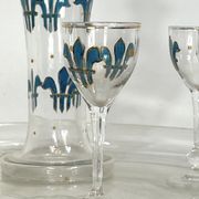 Italian Art Nouveau glass liquor set from 1920s