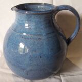 Blue ceramic glazed stoneware earthenware pitcher