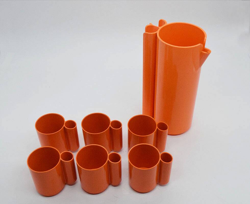 Jean Pierre Vitrac plastic drinking set, France, 1970s