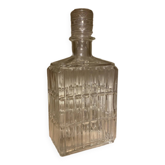 Chiseled glass whiskey decanter