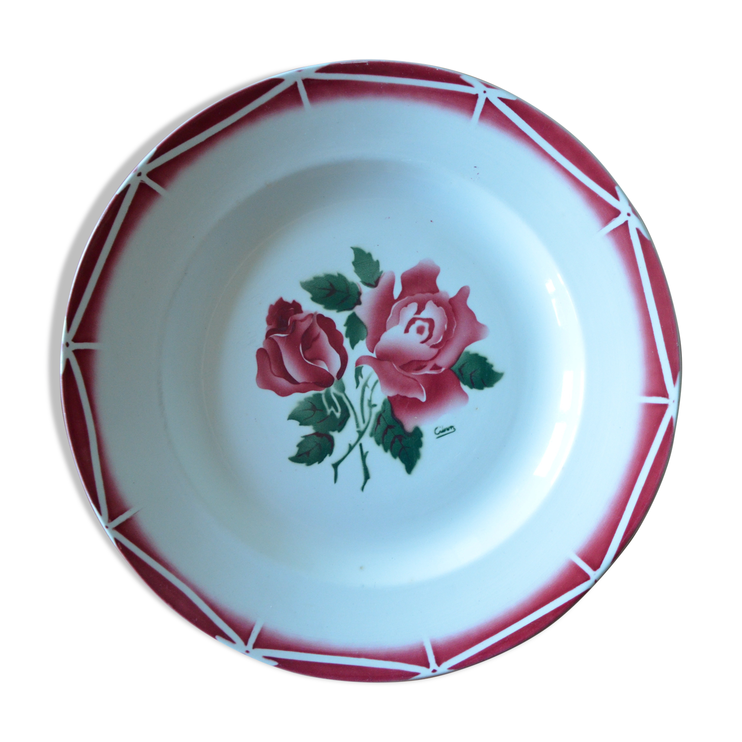 Semi-hollow dish Sarreguemines and Digoin, Cibon collection