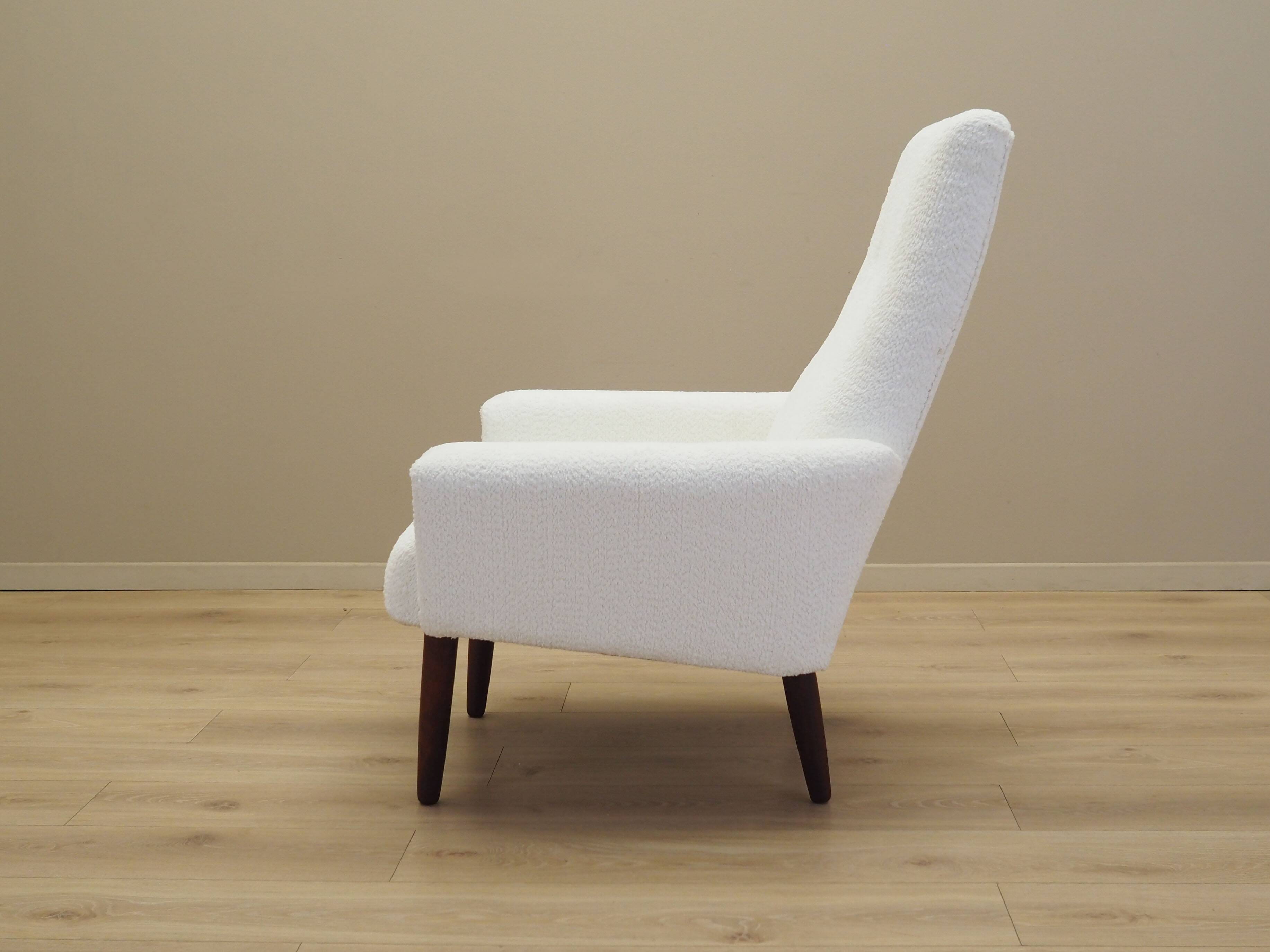 White armchair, Danish design, 1970s, production: Denmark