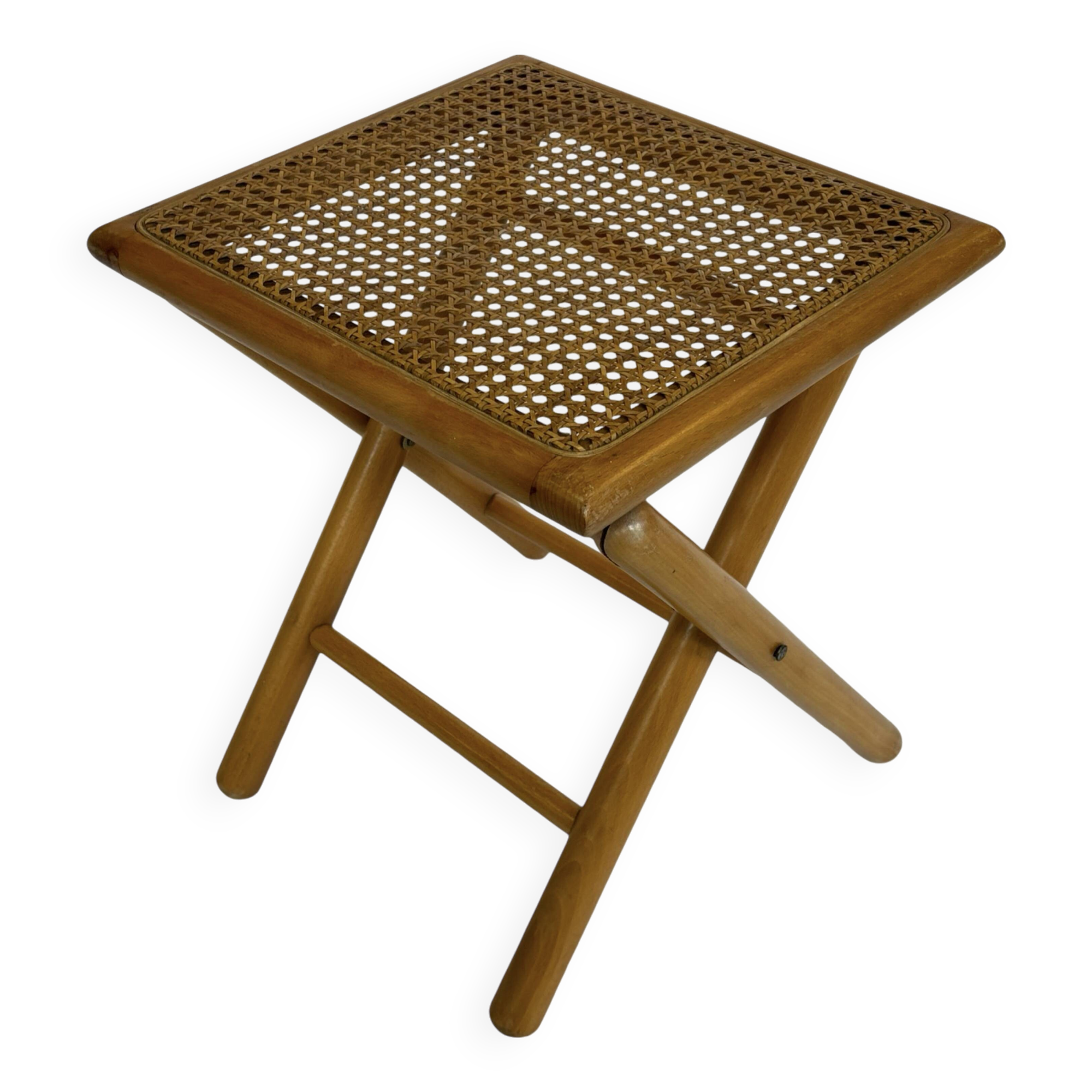 vintage side table stool thonet style webbing