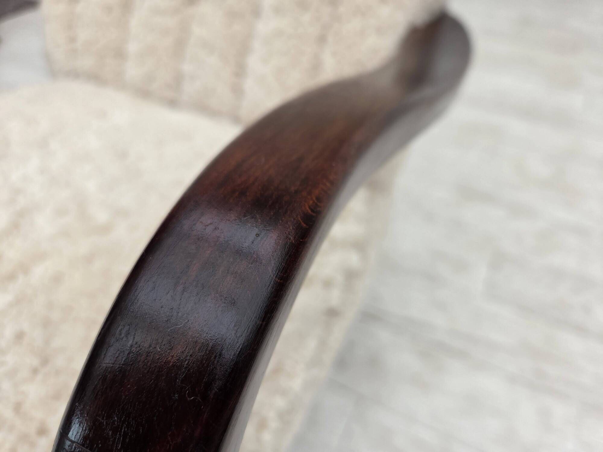 1960s, Danish high-back armchair, genuine sheepskin, reupholstered.