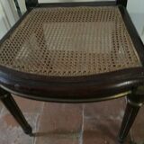 Paire de chaises Napoléon III en acajou filets de laiton doré