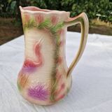 Antique Barbotine Pitcher from the Saint Clément Factory, Heron Decor