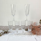 6 Champagne flutes Cristal D'Arques model "VERSAILLES"