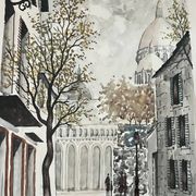 Charming watercolor, framed - Sacré-Coeur, Montmartre, Paris