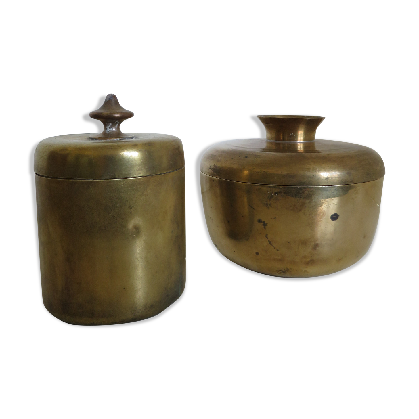 Set of 2 vintage brass boxes