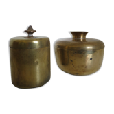 Set of 2 vintage brass boxes