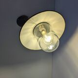 Antique wall light – Swan neck – Green enamelled sheet metal