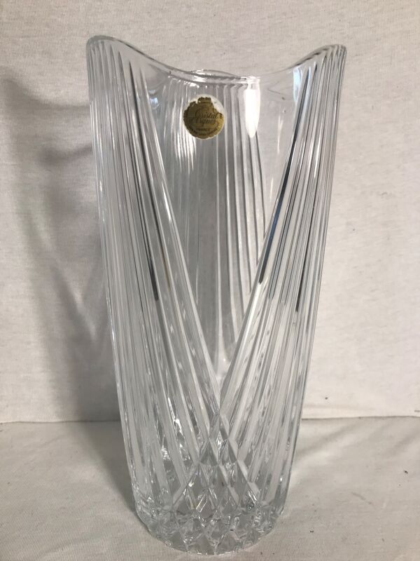 Vase verre cristal d'Arques made in France décoration vintage