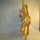 Miroir soleil bombé dit " de sorcière " 78 cm bois doré début XXe