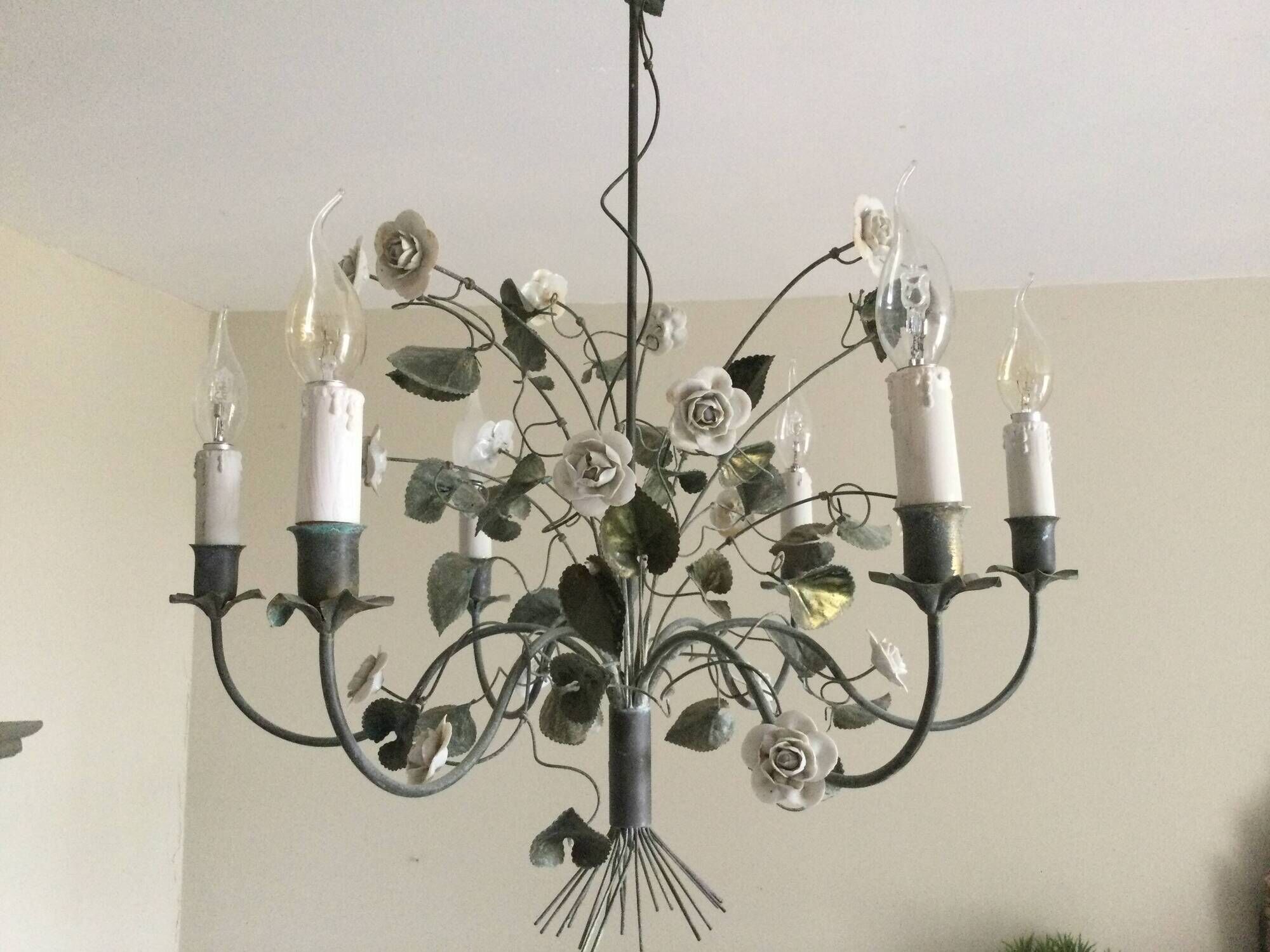 Antique metal chandelier