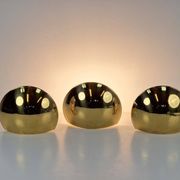 Vintage Half Moon Wall Lamps in Brass, 1980, Set of 3