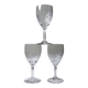 Set of three fine crystal port or aperitif glasses, Saint-Louis style.
