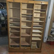 Vintage oak three-panel curtain cabinet