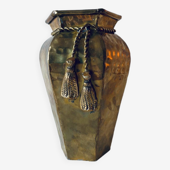 Indian hexagonal brass vase