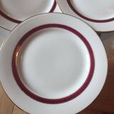 Set of one cake dish and six dessert plates LNP Limoges