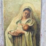 Dutch oil painting of Madonna and Child, signed C. Vesters, 1940