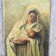Peinture à l’huile hollandaise de la Vierge à l’Enfant, signée C. Vesters, 1940