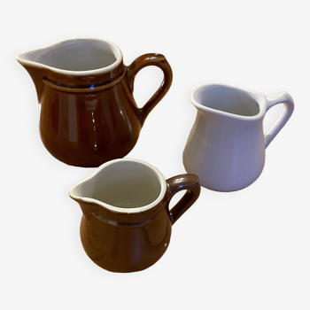 Set of 3 vintage milk jugs