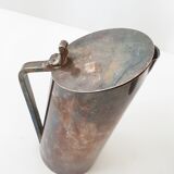 Suite of 3 pitchers in vintage 1970 silver metal