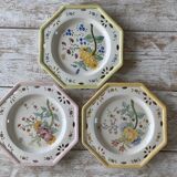 Antique plate with hand-painted floral decoration - Farandol - 29 cm - pink