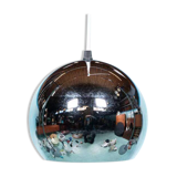 Vintage chrome sphere pendant lamp, space age eye lamp.