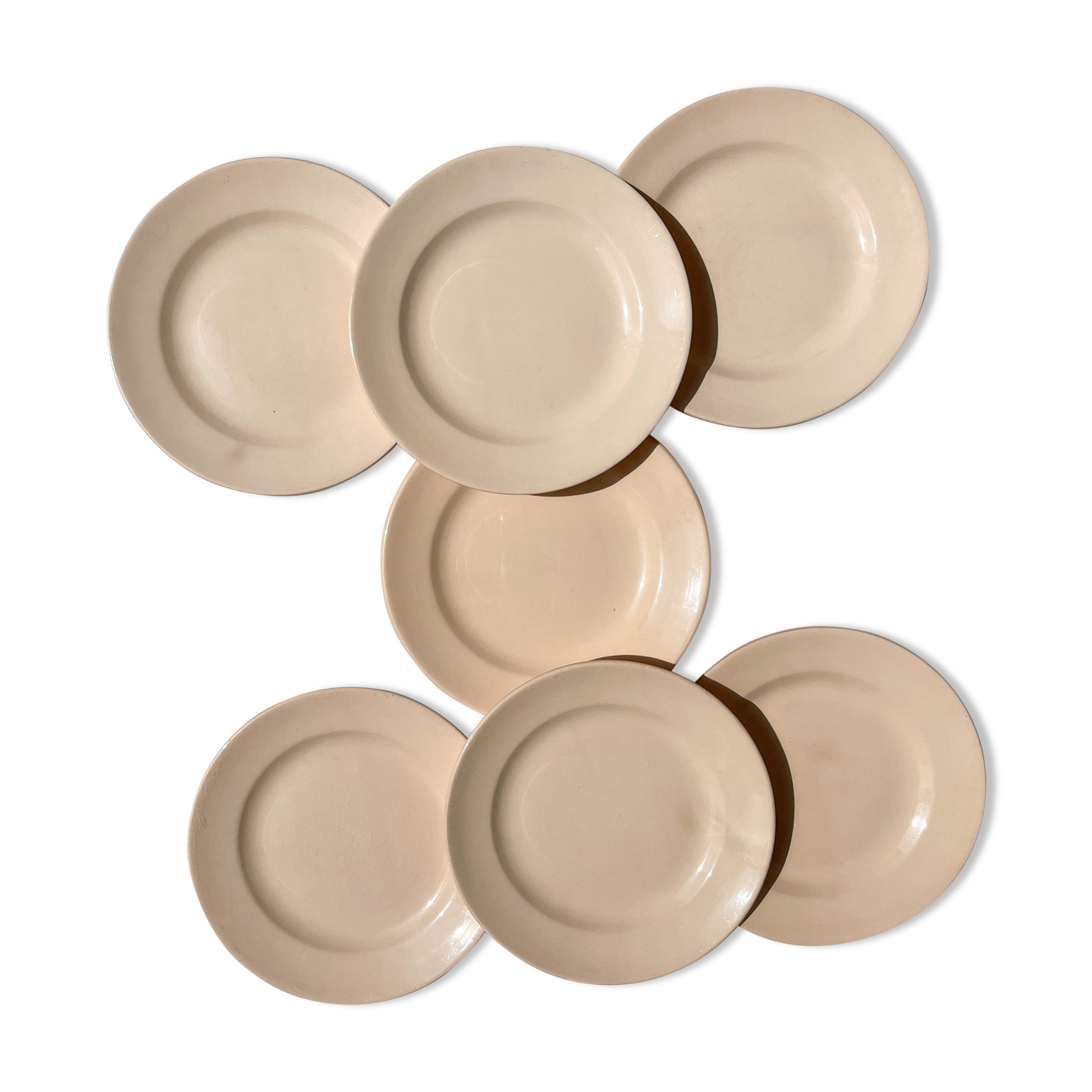 7 Small dessert plates Rose Digoin Sarreguemines